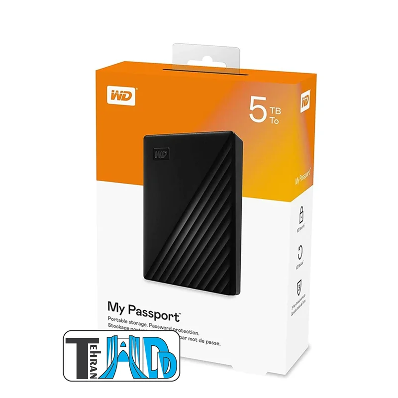 هارد اکسترنال وسترن دیجیتال مدل My Passport ظرفیت 5 ترابایت (گارانتی 24 ماهه سازگار، آواژنگ و حامی)